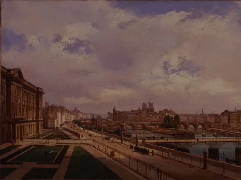 Veduta di Parigi presa dal Palazzo del Louvre 1855